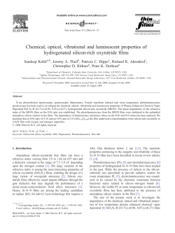 Chemical, optical, vibrational and luminescent properties of