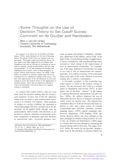 Some Thoughts on the Use of