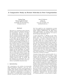 A comparative study on Feature Selection in Text