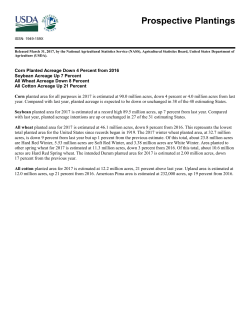 Prospective Plantings report - USDA Economics, Statistics and