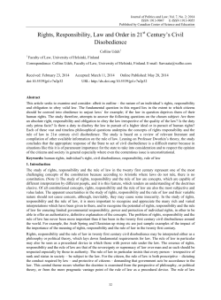 Rights, Responsibility, Law and Order in 21st Century`s Civil