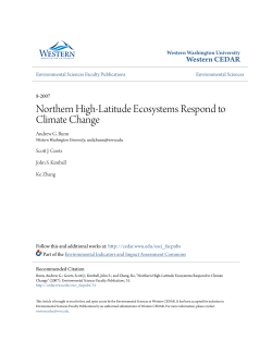 Northern High-Latitude Ecosystems Respond to Climate Change