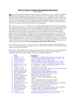 Avengers Chronology Wolniak