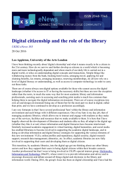 Digital citizenship and the role of the library