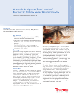 Accurate Analysis of Low Levels of Mercury in Fish by Vapor