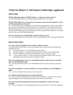 FAQs for Robert S. McNamara Fellowship Applicants