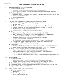 Dwight D. Eisenhower (1953-1961) and the 1950s I. Dwight