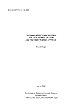The Non-Substitution Theorem