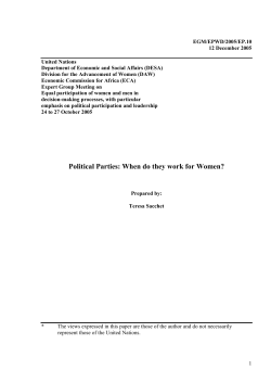 Political Parties: When do they work for Women