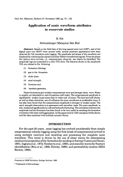 Application of sonic waveform attributes in reservoir studies