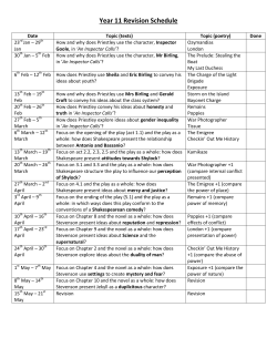 Y11 English Revision Schedule
