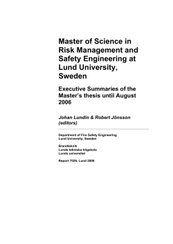 Master of Science in Risk Management and Safety