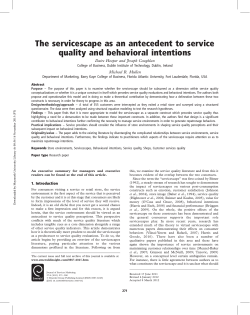 The servicescape as an antecedent to service quality and