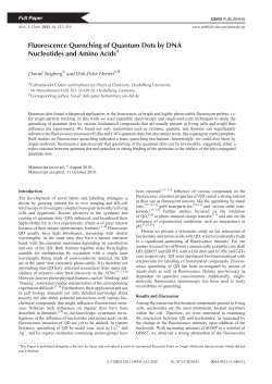 Fluorescence Quenching of Quantum Dots by DNA Nucleotides and