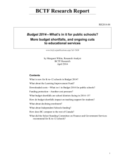 BCTF Research Report - BC Teachers` Federation