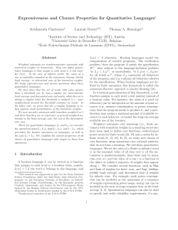 Expressiveness and Closure Properties for Quantitative Languages&lowast;