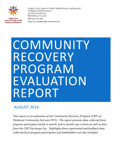 CRP August 2016 FINAL REPORT - Piedmont Community Services