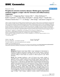 Peripheral arterial occlusive disease: Global gene expression