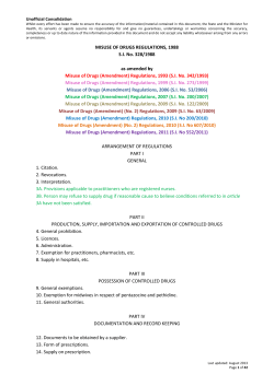 misuse of drugs regulations, 1988