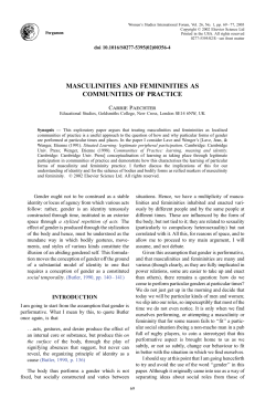 masculinities and femininities as communities of practice