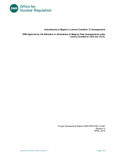 Amendments to Magnox`s Licence Condition 13 Arrangements