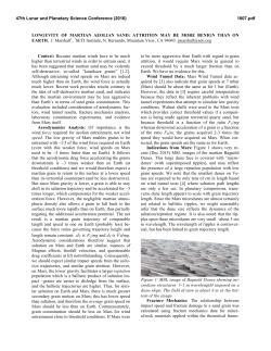 LONGEVITY OF MARTIAN AEOLIAN SAND: ATTRITION MAY BE