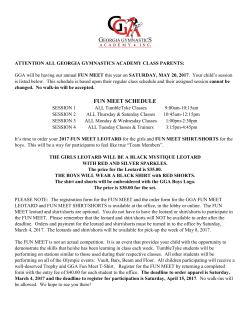 fun meet schedule - Georgia Gymnastics Academy