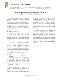 Know the Law About Contracts Between Parents and Child Care