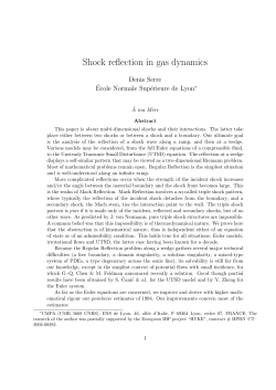 Shock reflection in gas dynamics - &Eacute;cole normale sup&eacute;rieure de Lyon