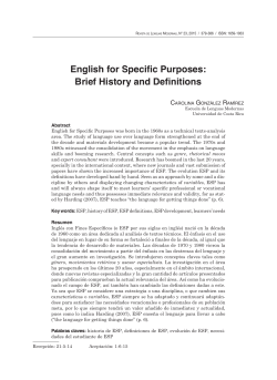 English for Specific Purposes - Portal de revistas acad&eacute;micas de la