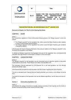Basis for the calculation of the margin for