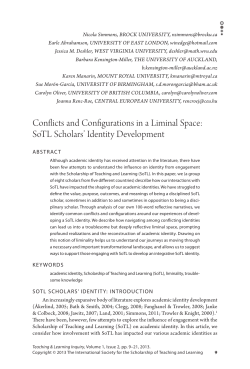 Conflicts and Configurations in a Liminal Space: SoTL Scholars