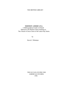 Mormon Americana - The British Library