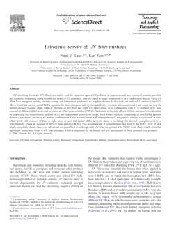 Estrogenic activity of UV filter mixtures