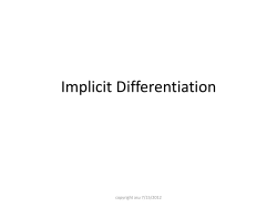 Implicit Differentiation