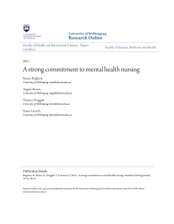 A strong commitment to mental health nursing