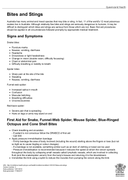 Bites and Stings - Health conditions directory