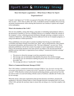 New Anti-Spam Legislation – What Does it Mean for Sport