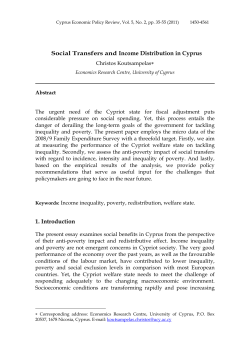 Social Transfers and Income Distribution in Cyprus 1. Introduction