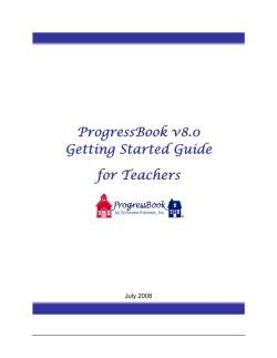 ProgressBook v8.0 Getting Started Guide for Teachers