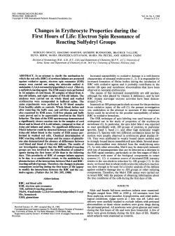 Changes in Erythrocyte Properties during the First Hours of Life