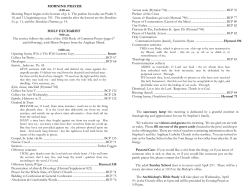 morning prayer - St. Stephen`s Anglican Catholic Church