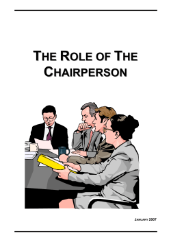 THE ROLE OF THE CHAIRPERSON