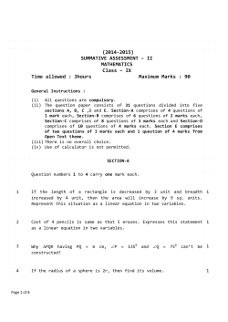 (2014-2015) SUMMATIVE ASSESSMENT – II MATHEMATICS Class