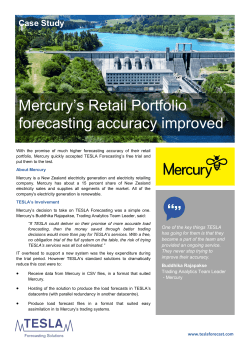 Mercury Case Study - Tesla Forecasting Solutions