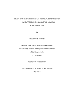 IMPACT OF THE ADVANCEMENT VIA INDIVIDUAL