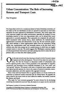 the role of increasing returns and transport costs