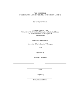 The effects of deliberating moral dilemmas on decision