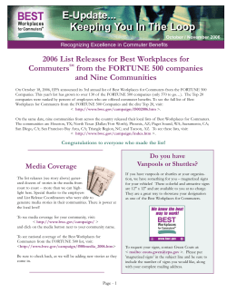 October/November - Best Workplaces for Commuters