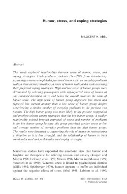 Humor, stress, and coping strategies